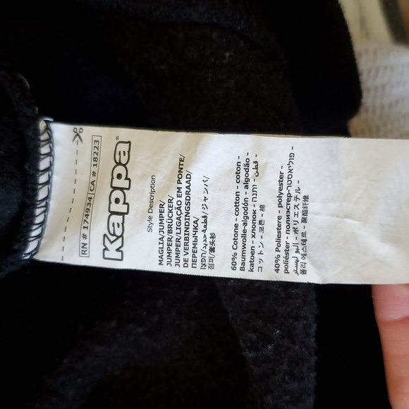 Kappa Hoodie Sweatshirt in black Size Small - Picture 7 of 8